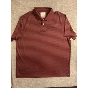 NWT Goodfellow Men's XL‎ Polo Shirt Maroon/Burgundy Navy Stripped18 Short Sleeve